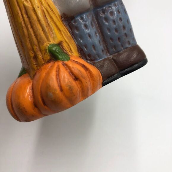 Vintage MCM Set of 2 Ceramic Thanksgiving Pumpkin Harvest Figurines Male Female - Picture 10 of 13